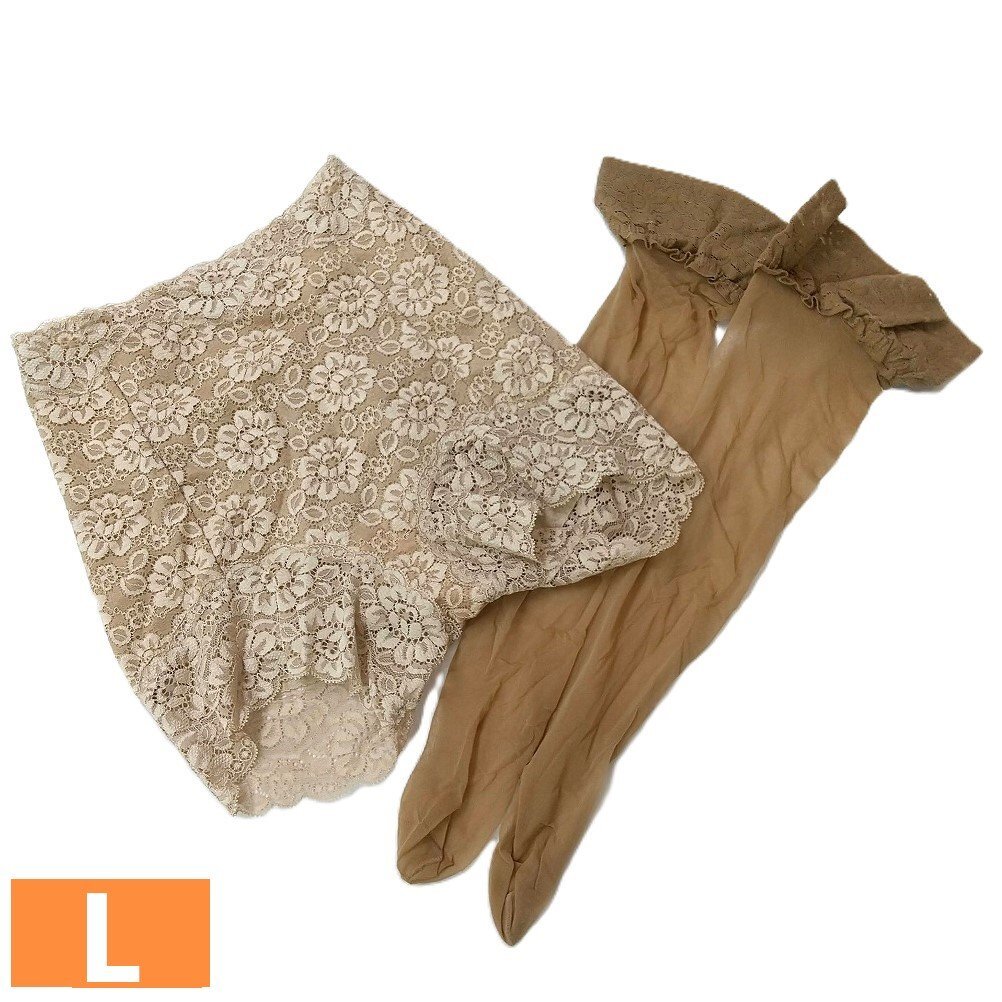 カリノ ソフトガードル L レースタイプ + ストッキング ブライダル ベージュ 日本製 補正 補整 ガードル carino st1270 拍卖