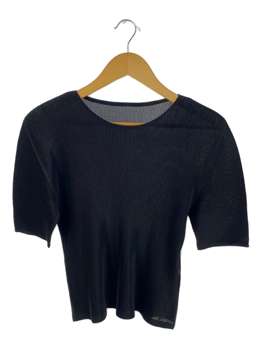 PLEATS PLEASE ISSEY MIYAKE◆半袖ブラウス/3/ポリエステル/BLK/無地/PP73FK303拍卖