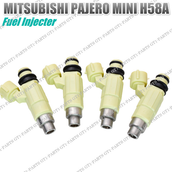 パジェロミニ 燃料インジェクター フューエルインジェクター H58A 1998/08-2012/06 4本セット グロメット新品拍卖