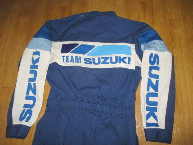 チームスズキ デカロゴ ビンテージ・オフィシャル レーシングスーツ風作業ツナギ 美中古 サイズM拍卖