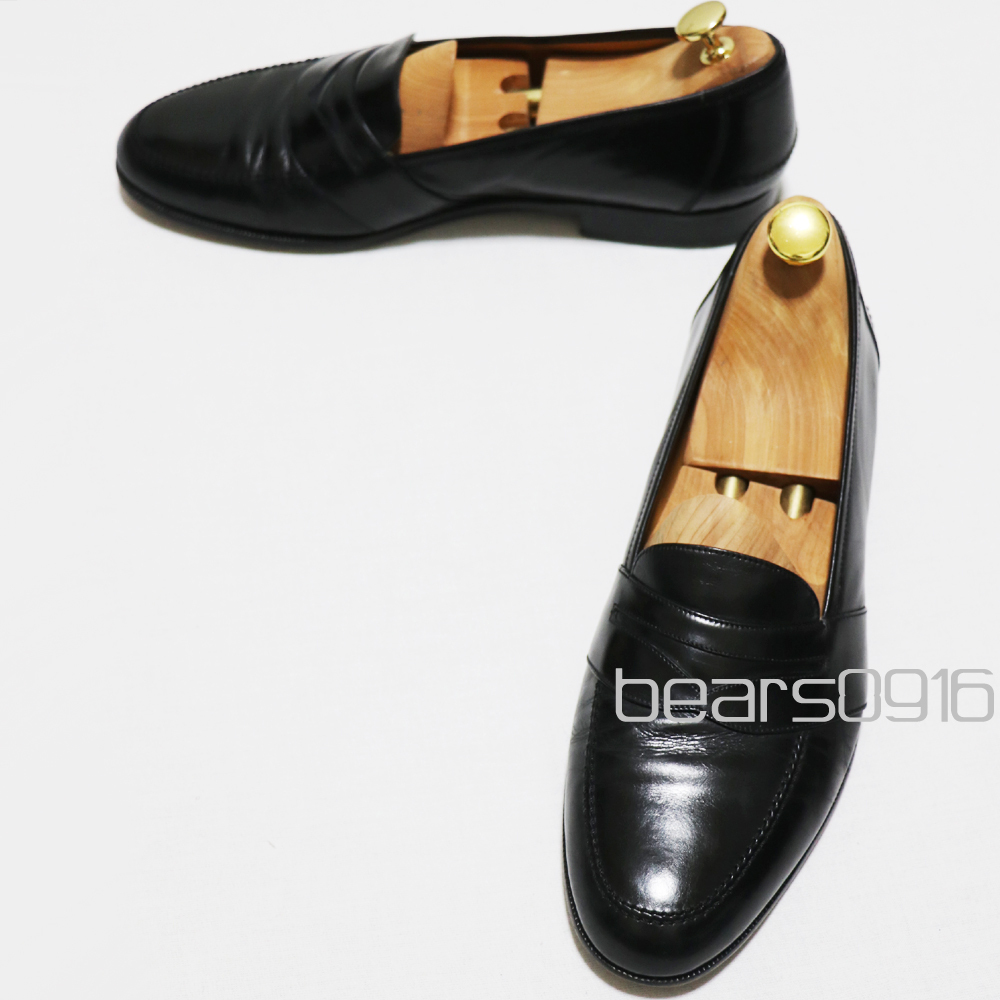 アメリカ購入 USED品 Church's チャーチ イングランド製 コインローファー シューズ 黒 10拍卖