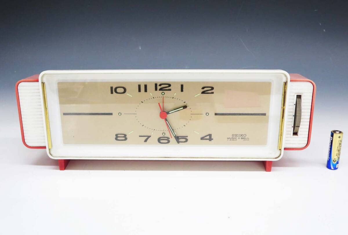 ◆(TH) オルゴールのみ動作品 SEIKO セイコー MUSIC BELL 2JEWELS 目覚まし時計 オルゴール付 RBM203 ファンシー雑貨 昭和レトロ ジャンク拍卖