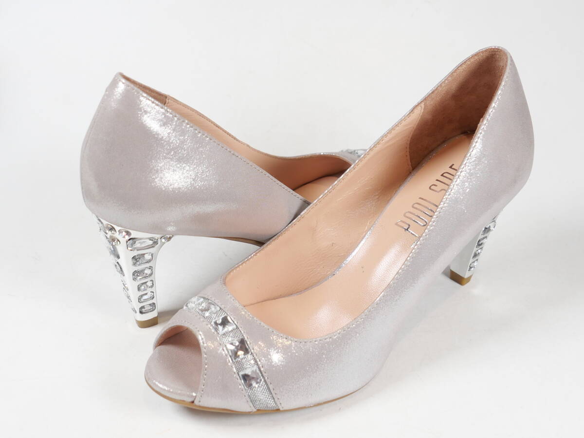 ♪中古★POOL SIDE プールサイド VERA GOMMA レディース パンプス サイズ35 22.5cm ヒール ラインストーン拍卖