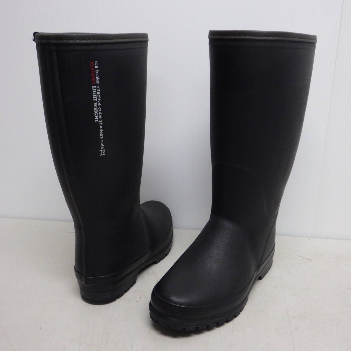 弘進ゴム KOSHIN 超軽量 防寒長靴 26.0cm EEE スタッドレスソール ブラック ライトウエイト スノーブーツ拍卖