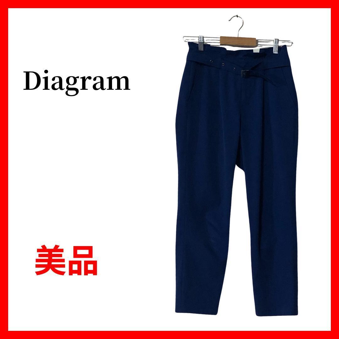 美品 Diagram スラックス 腰ベルト ブルー 日本製 B311拍卖