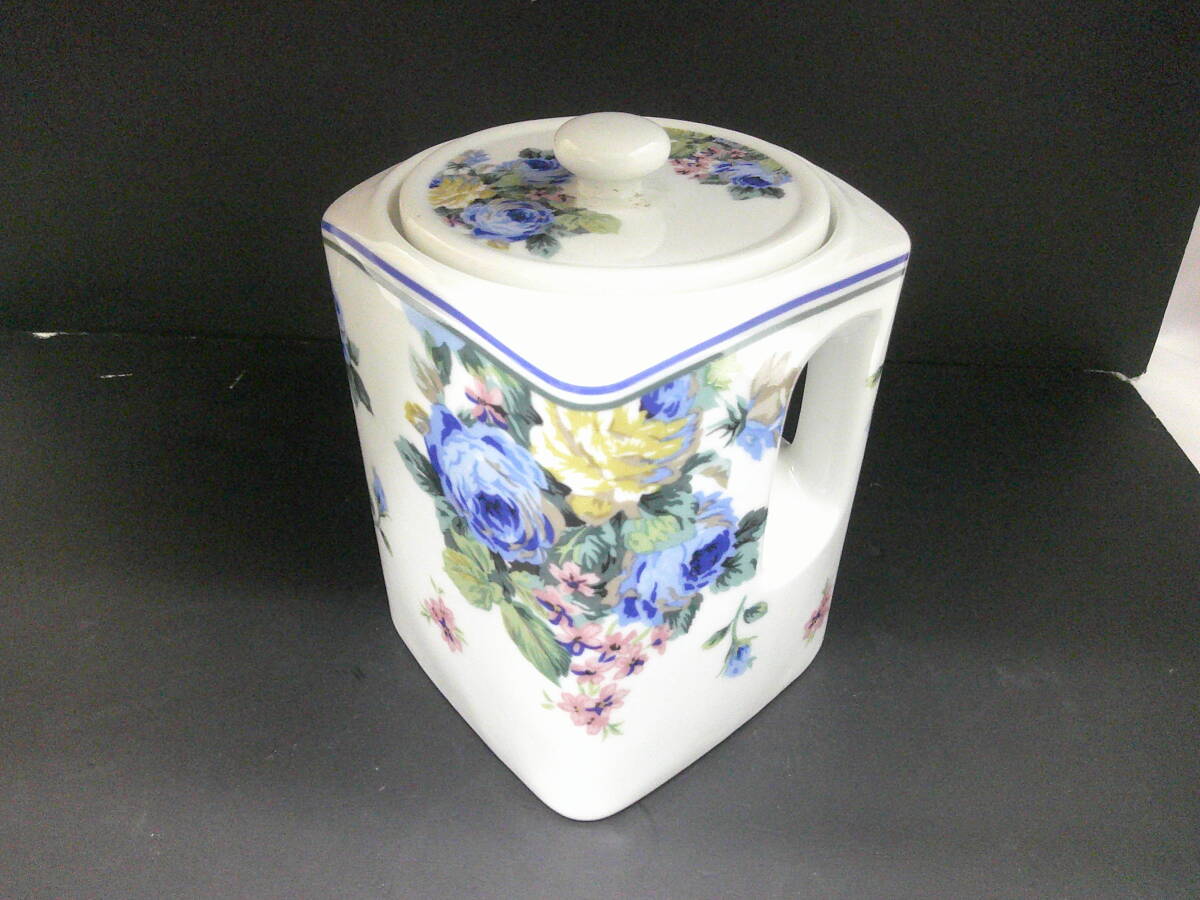 レトロ 花柄 陶器 入れ物 容器 内部汚れあり 底部ゴム無し 昭和拍卖