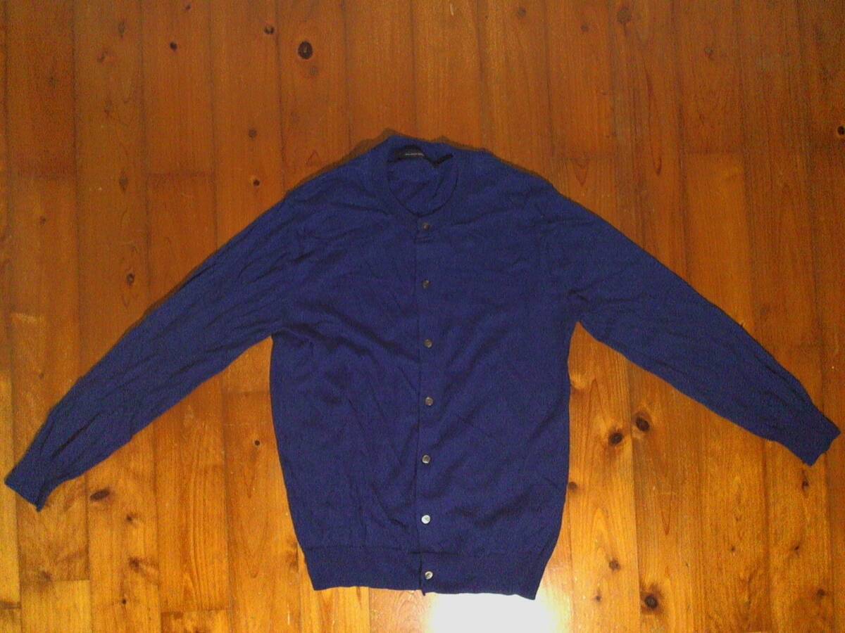 ☆松☆アーバンリサーチ ドアーズ☆URBAN RESEARCH DOORS☆コットン クルーネック ニット カーディガン 38 紺拍卖