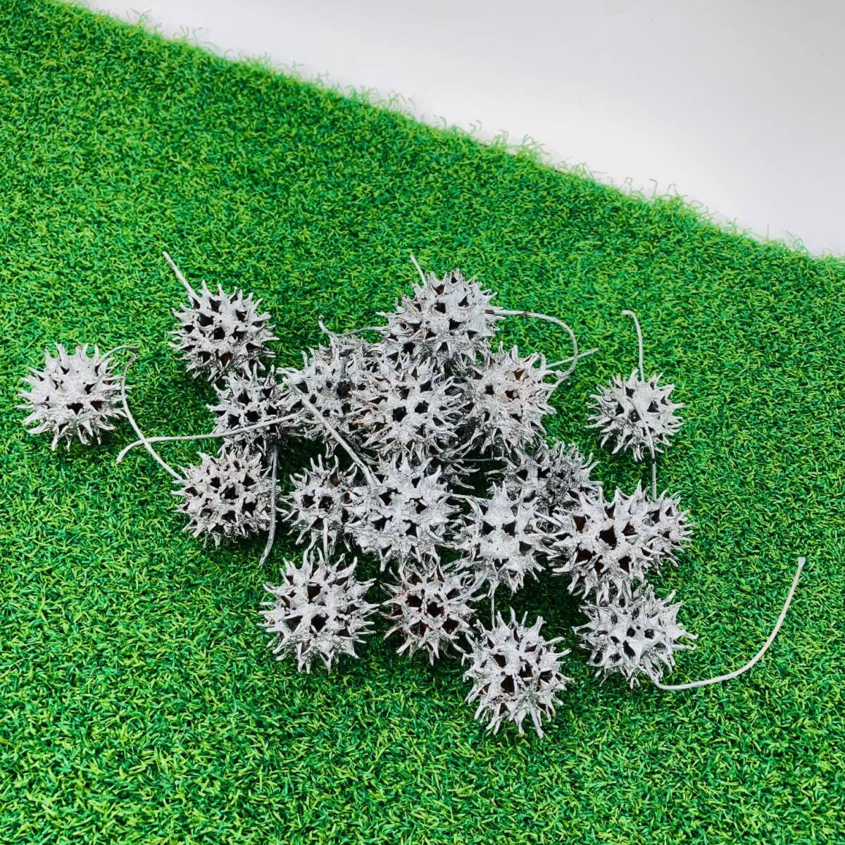 【限定1セット】【現状品】【20個】モミジバフウの実/シルバー着色済拍卖