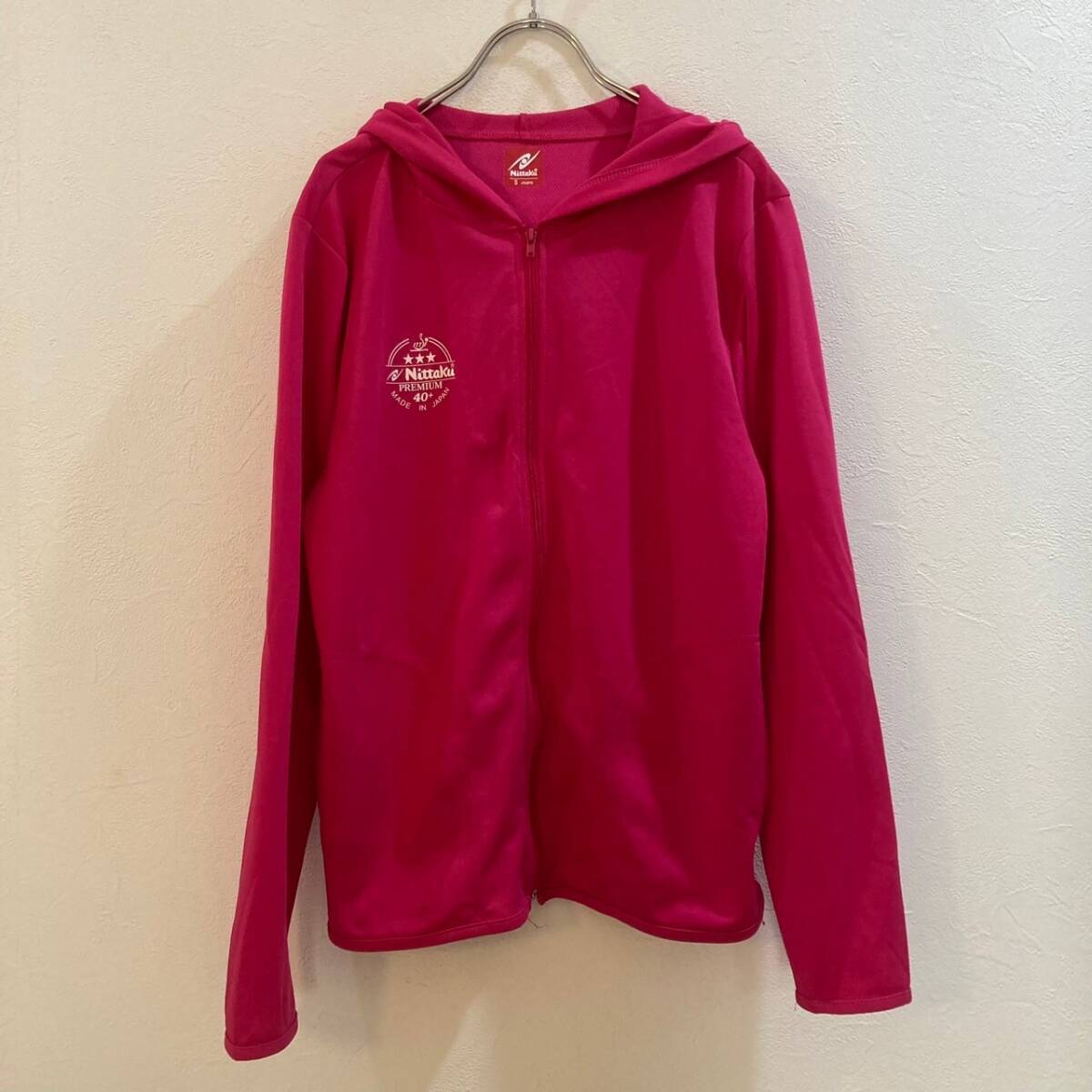 NittaKu/ニッタク 長袖スポーツウェアパーカー 卓球 ピンク メンズ S拍卖