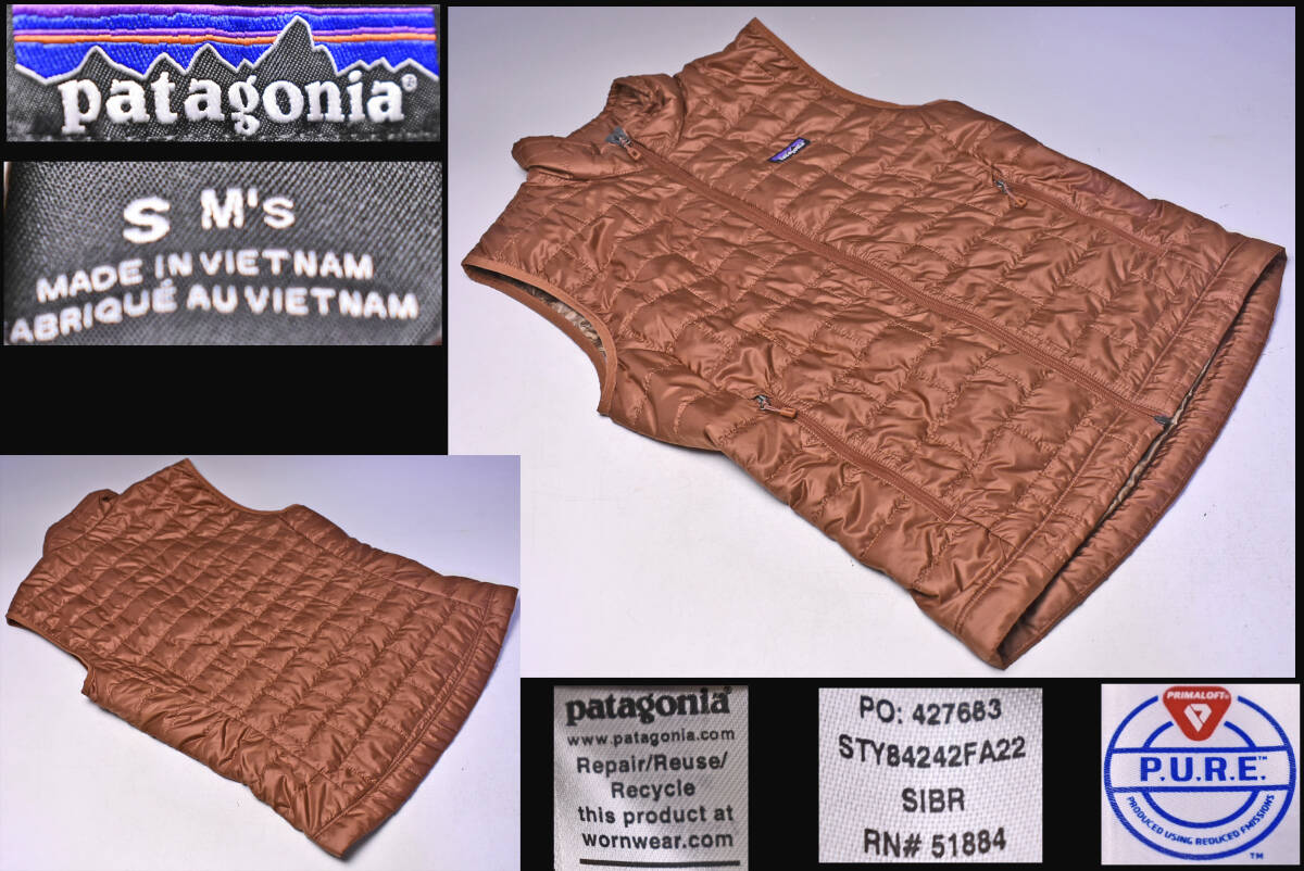 PATAGONIA ★ パタゴニア ★ ナノパフベスト ★ カラー sibr ★ S ★ PRIMALOFT ★ RN51884 STY84242 ★ ポリエステル ★ 中古品 ★拍卖