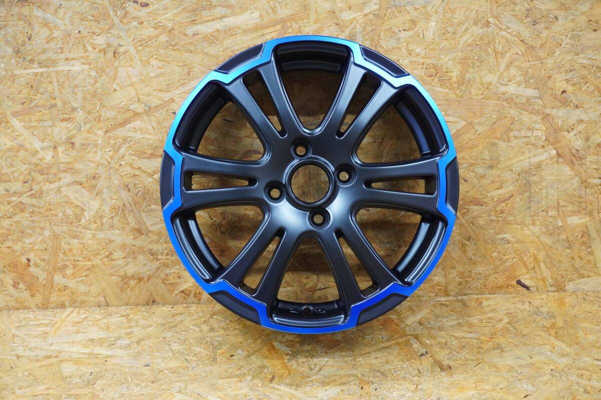 アルジェノン フェニーチェ TW1 15インチ 5.0J +45 4/100 マットブラックブルーポリッシュ 補修用1本拍卖