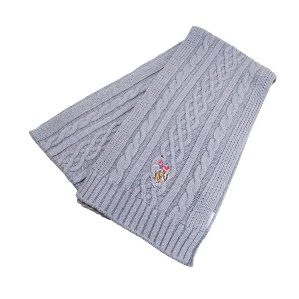 マフラー アクリル100% 180x20cm uspa2014-447165 ライトグレイ U.S. POLO ASSN.(ユーエス ポロ アッスン)ワンポイント刺繍拍卖