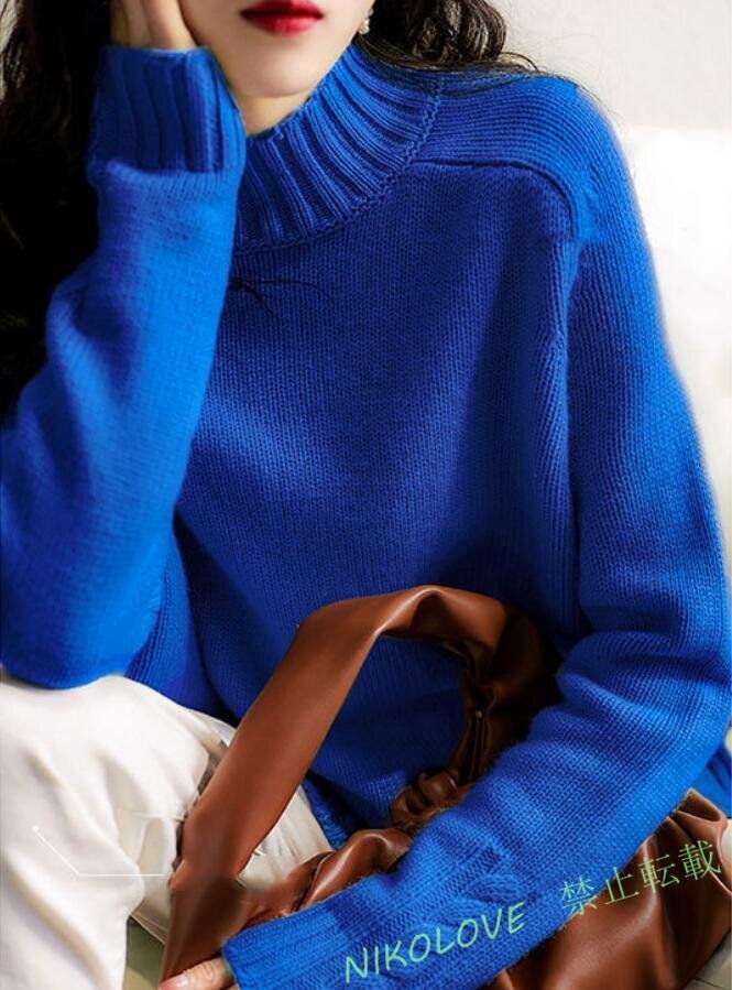 新品秋冬物 ニット セーター 着心地のいい 厚地 暖かい カシミヤ混 ニットトップス きれいめ セーター 3色選ぶ LH435拍卖