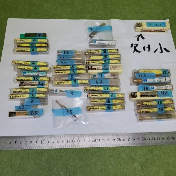 【中古品】 小径エンドミル Tinコーティング OSG NACHI 43本セット 未使用 再研磨 難あり1本 sp-030-215拍卖
