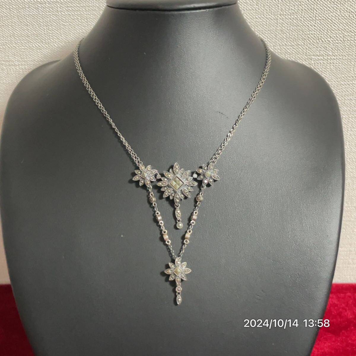 極美品 SILVER925シルバー925 Ralph Lauren ラルフローレン アールデコ ラインストーン ネックレス アクセサリー 拍卖