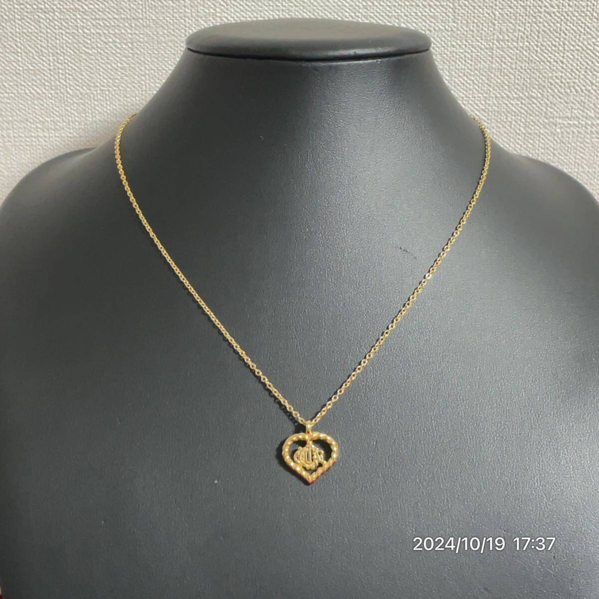 Dior クリスチャン ディオール CDロゴ ハート ゴールドカラーネックレス アクセサリー 拍卖