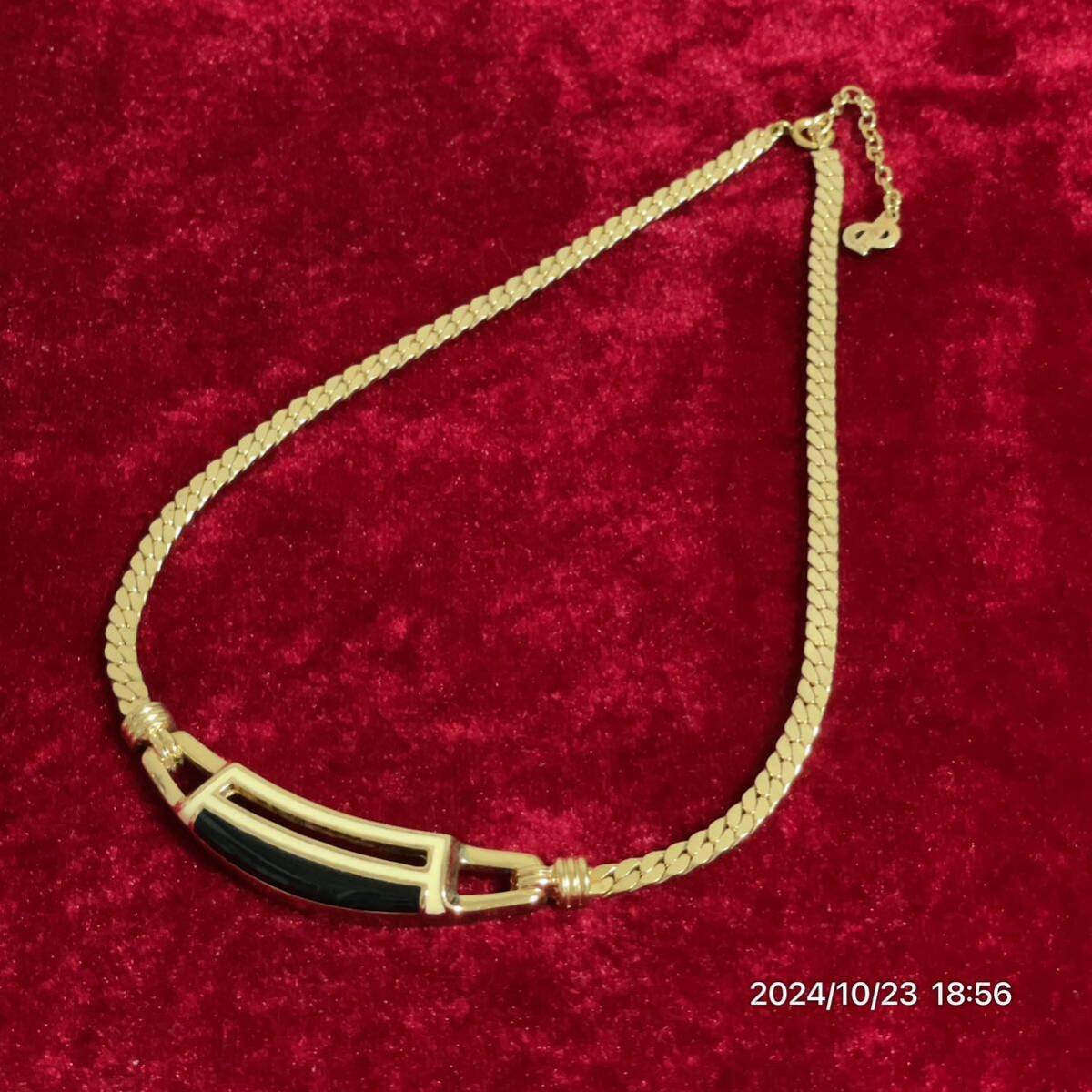 Dior クリスチャン ディオール CDロゴ バイカラー ゴールドボディ ネックレス チョーカー アクセサリー 拍卖