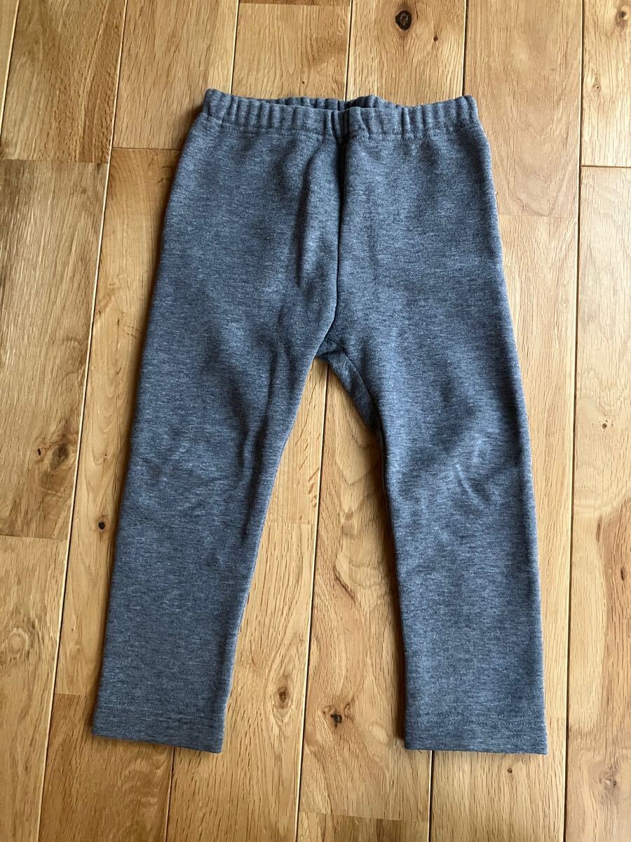 中古 ユニクロ ベビー 裏起毛 フリース レギンスパンツ グレー 90センチ拍卖