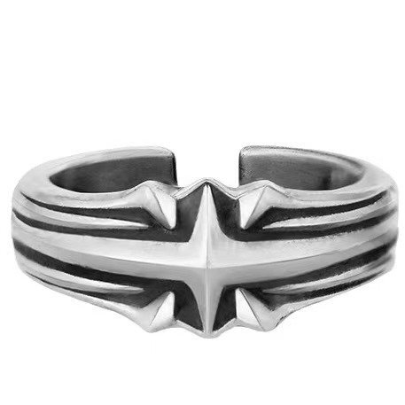 LRM4194★シルバー925 リング ドクロ 星芒 幸福 祈り 幸せ ファッション 指輪 アクセサリー 男女兼用レディース サイズ調整可拍卖