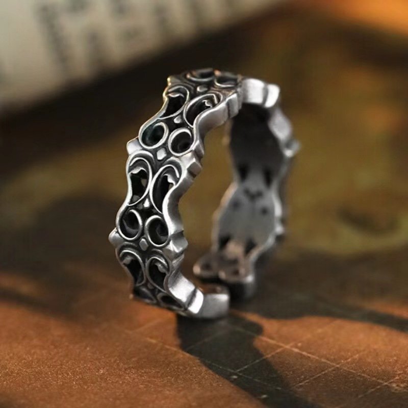 LRM4185★新品 超希少 指輪 シルバー925 リング ヴィンテージ 職人手作り ドクロ アクセサリー メンズ レディース 男女兼用 サイズ調整可拍卖