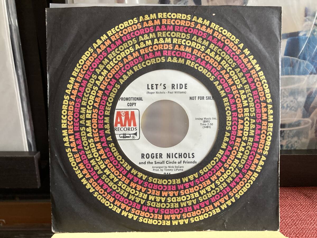 【7インチ】ROGER NICHOLS And The Small Circle Of Friends ☆ Let's Ride AB同曲 輸入盤 68年 US A&M Records 激レア プロモ CS付き 良品拍卖