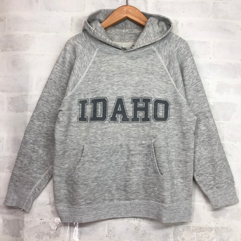 70s 70年代 Champion チャンピオン USA製 バータグ IDAHO 染み込みプリント パーカー SIZE: S グレー ヴィンテージ MH632024103006拍卖