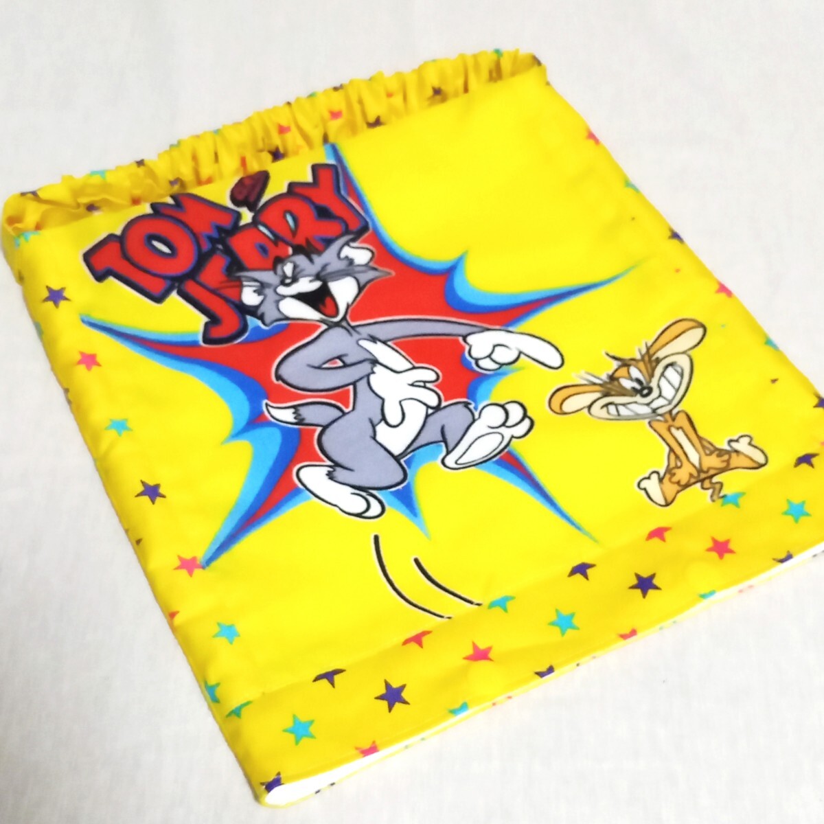 手作り☆座布団カバー(袋タイプ)30×31cm☆トムとジェリー&黄色スター拍卖