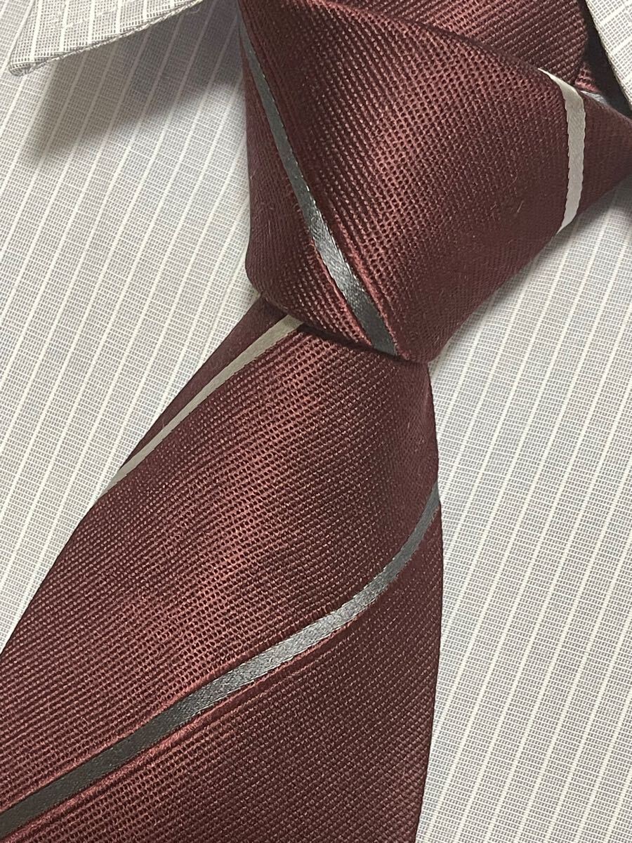 美品 ″Corneliani″ コルネリアーニ ストライプ ブランドネクタイ 410098拍卖