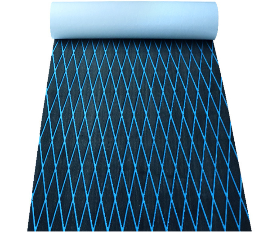 ブラック マリンボートデッキマット 船デッキマット evaデッキマット フローリングマット ヨットマット フロアマット 2400*450mm拍卖