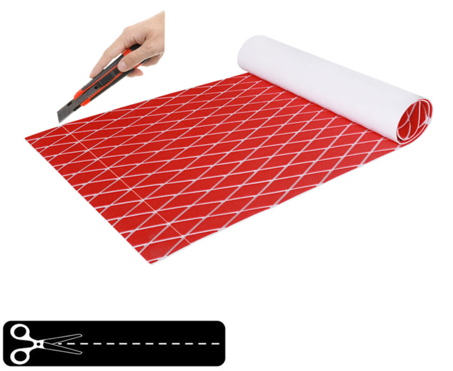 レッド マリンボートデッキマット デッキマット evaデッキマット フローリングマット ヨットマット フロアマット2400*700mm拍卖