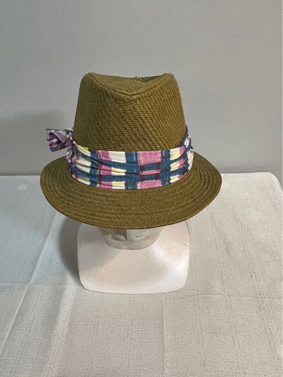 未使用極美品Desigualデジグアルハット帽子メンズレディースリボン茶系拍卖