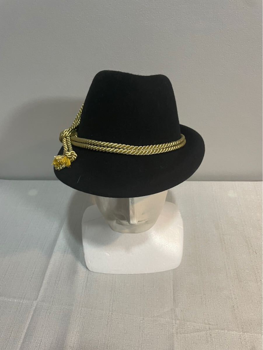 未使用極美品三高商事ナルコティークハット帽子メンズレディースリボンブラック黒拍卖