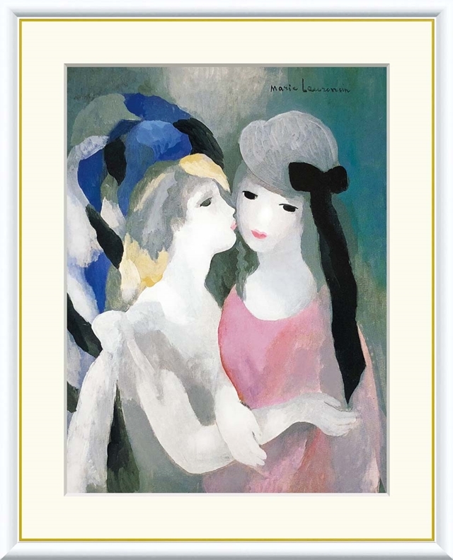 高精細デジタル額装版画 世界の名画 ローランサン 「 ザ・キッス 」 サイズ F8号拍卖