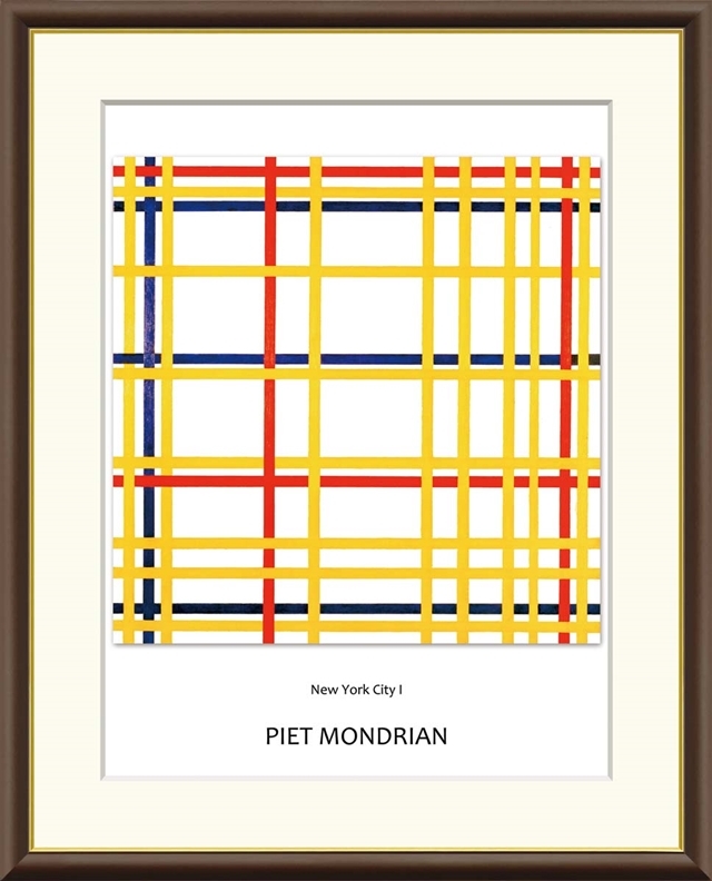 高精細デジタル額装版画 世界の名画 モンドリアン 「 ニューヨーク 」 サイズ F4号拍卖
