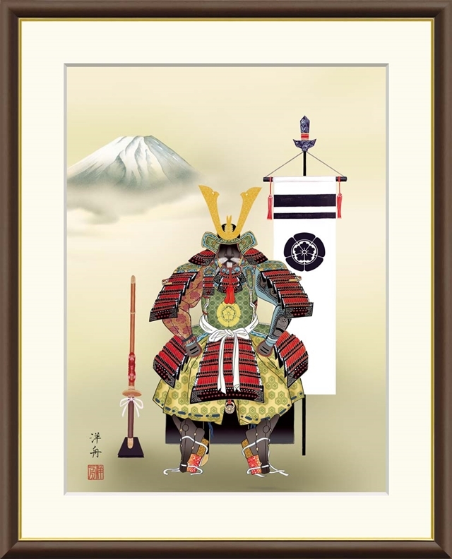 高精細デジタル額装版画 現代日本画 節句画 端午の節句 「 鎧兜飾り 」 サイズ F6号拍卖