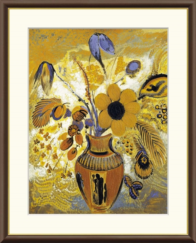 高精細デジタル額装版画 世界の名画 ルドン 「 エトルリア花瓶の花 」 サイズ F4号拍卖