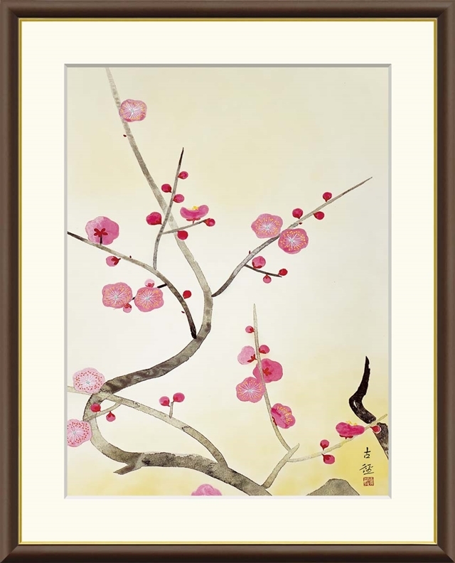 高精細デジタル額装版画 日本の名画 小林古径 (こばやしこけい) 「 紅梅 」 サイズ F8号拍卖
