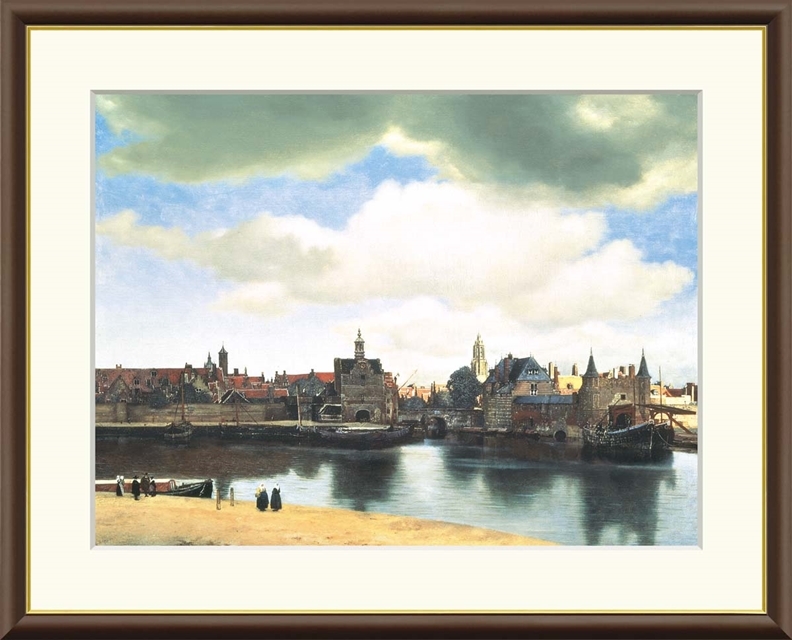 高精細デジタル額装版画 世界の名画 フェルメール 「 デフルトの眺望 」 サイズ F8号拍卖