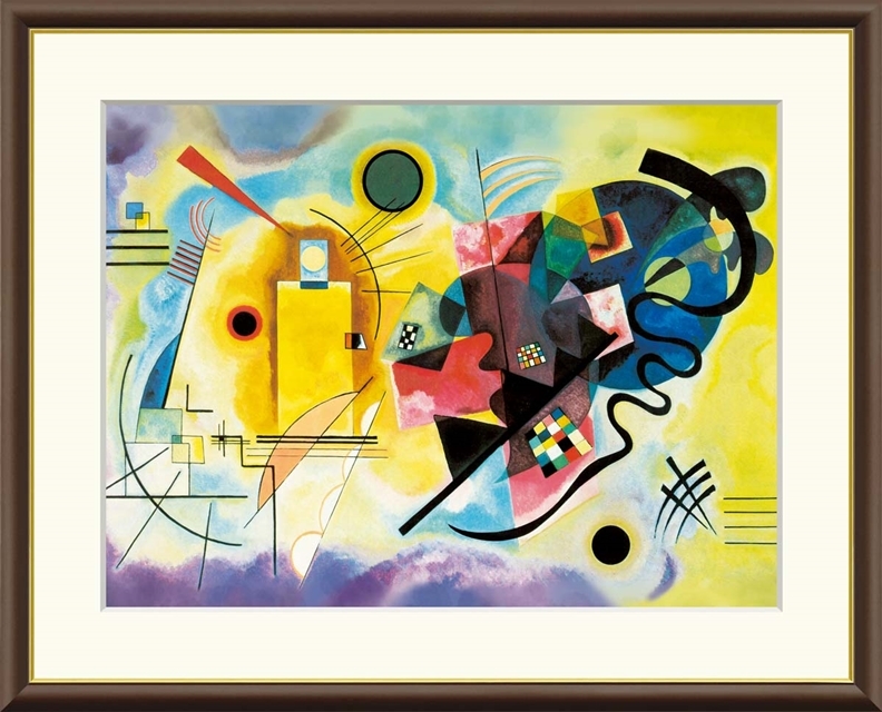 高精細デジタル額装版画 世界の名画 カンディンスキー 「 黄・赤・青 」 サイズ F8号拍卖