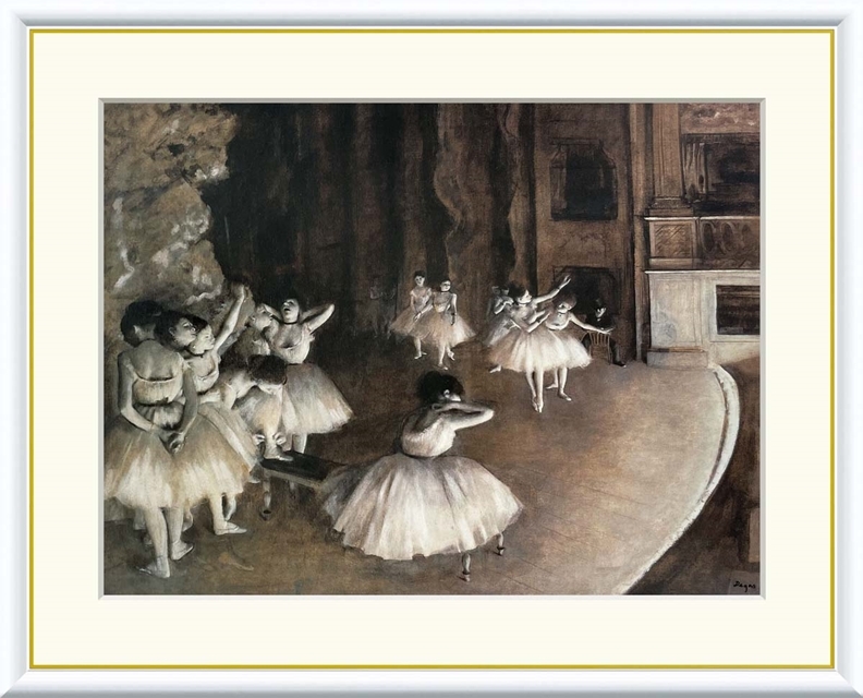 高精細デジタル額装版画 世界の名画 ドガ 「 舞台稽古 」 サイズ F6号拍卖