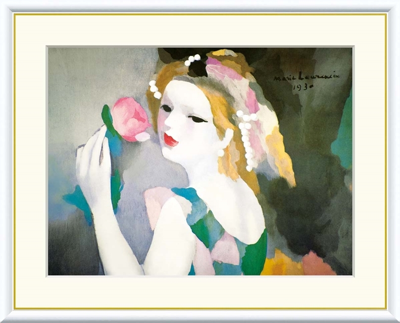 高精細デジタル額装版画 世界の名画 ローランサン 「 バラの女 」 サイズ F4号拍卖