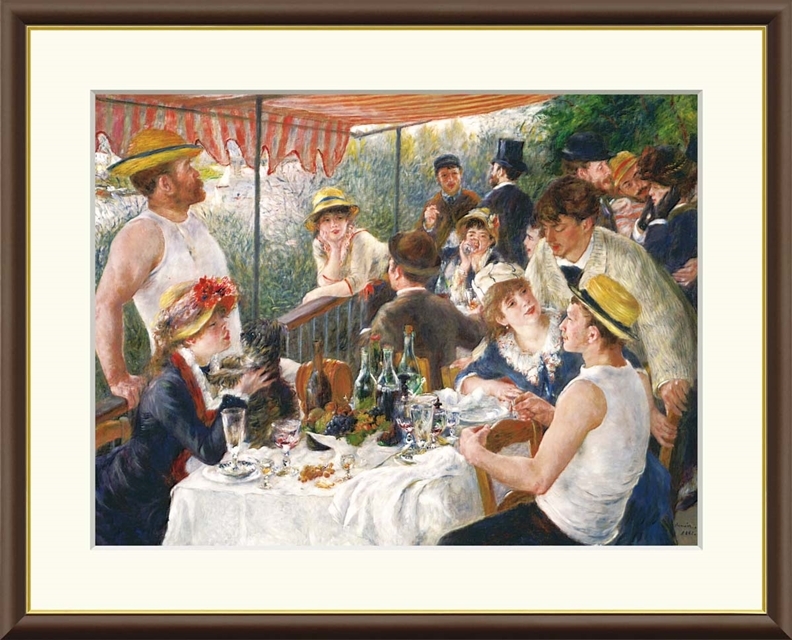 高精細デジタル額装版画 世界の名画 ルノワール 「 舟遊びをする人々の昼食 」 サイズ F4号拍卖