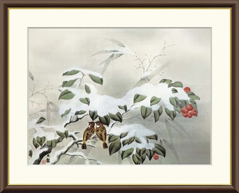 高精細デジタル額装版画 日本の名画 横山大観 (よこやま たいかん) 「 冬の夕 」 サイズ F4号拍卖