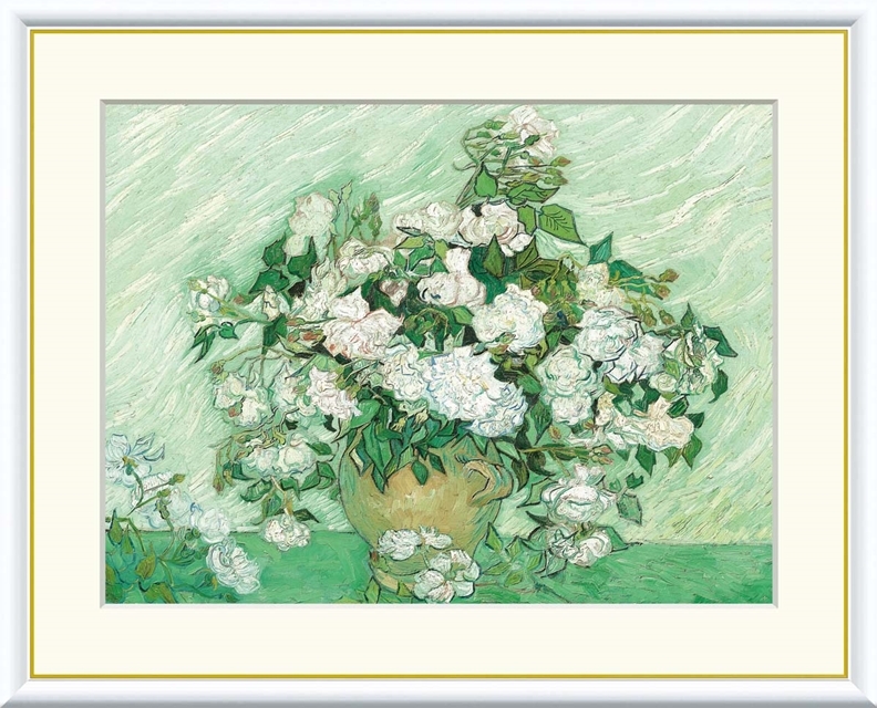 高精細デジタル額装版画 世界の名画 ゴッホ 「 薔薇 」 サイズ F4号拍卖