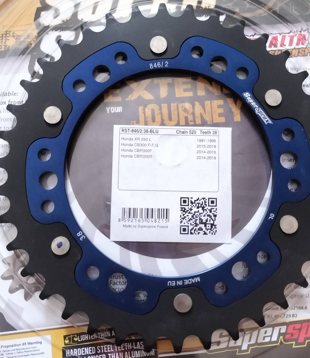 スーパースプロックス HONDA XR 250L CB300 F G CBR300F R RST-846/2:38-BLU Supersprox拍卖