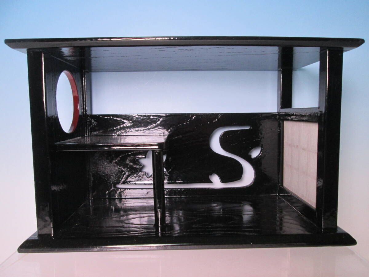 ☆お料理屋さんの店飾り 天然木本漆塗 黒塗り飾り台 紙箱付 懐石/割烹/日本料理拍卖