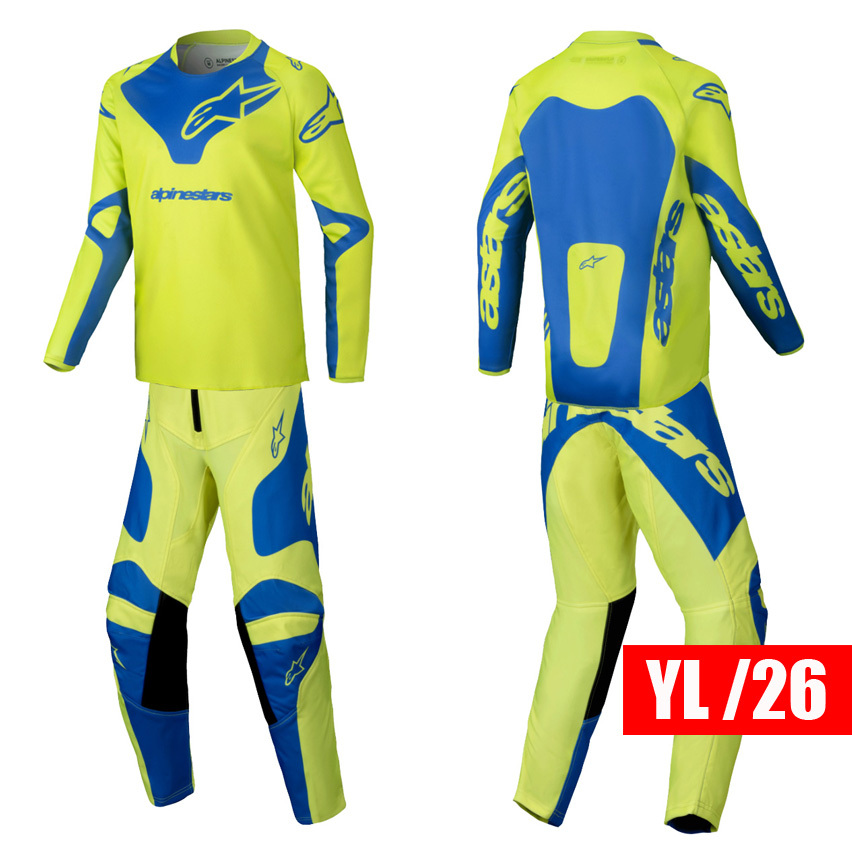 【10%OFF】 ALPINESTARS ’25 RACERユース VEIL”ジャージパンツセット イエローフローブルー YL/26サイズ 【送料サービス】拍卖