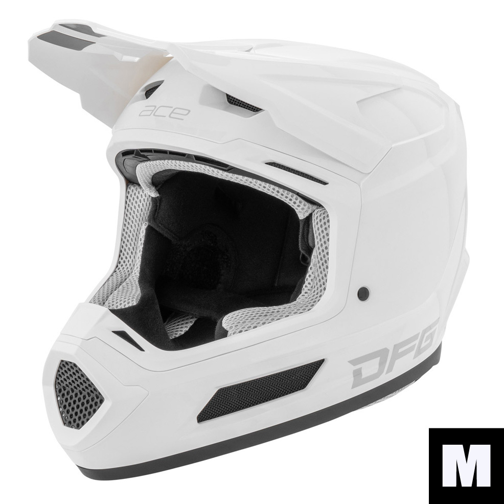 【MFJ公認/公道走行OK】DFG エースヘルメット ホワイト/Mサイズ拍卖
