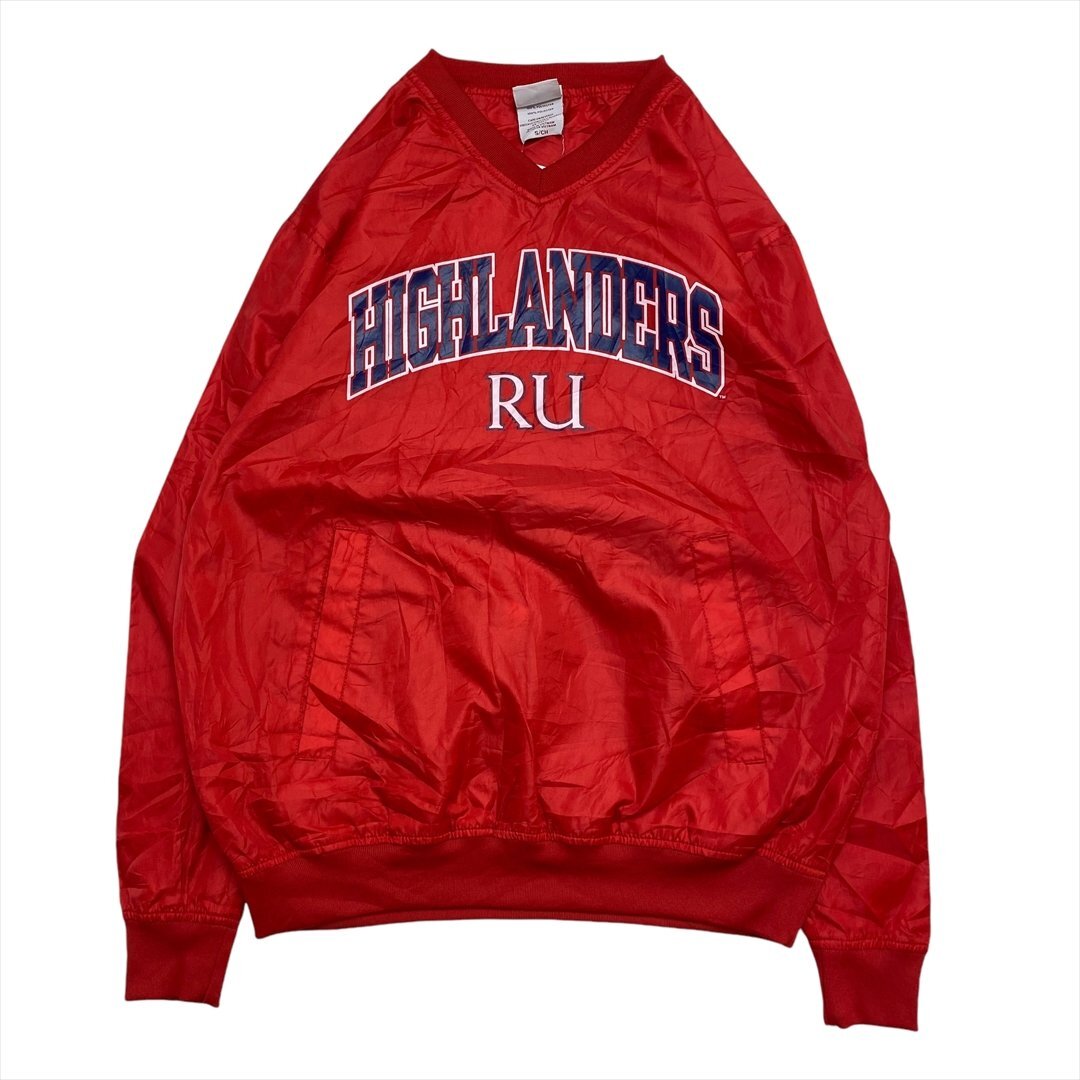 Vネックトラック トップス レッド 古着 メンズ S ヤッケ Highlamders スポーツ クリーニング済み拍卖