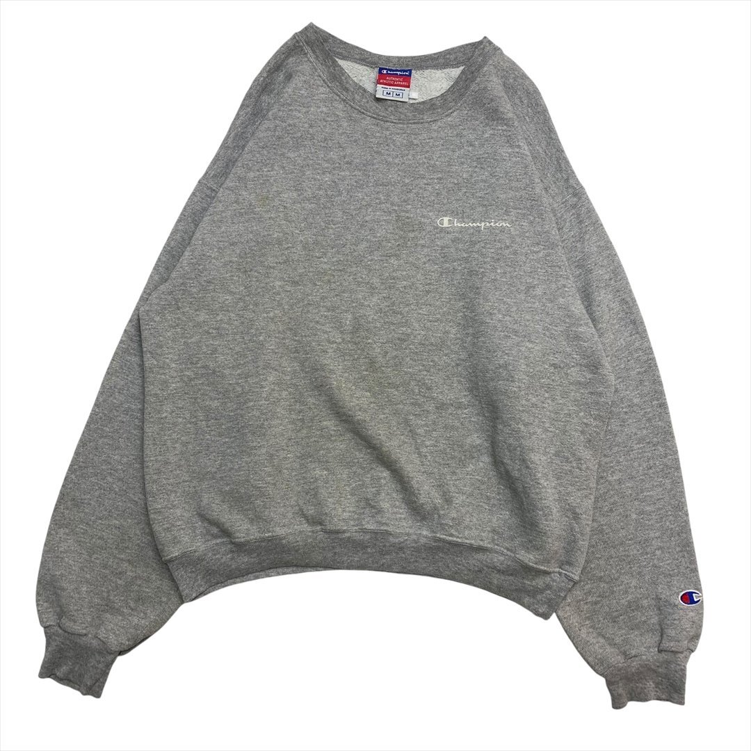 チャンピオン スウェット グレー Champion 古着 メンズ M 00s スポーツ 刺繍ロゴ ワンポイント クリーニング済み拍卖